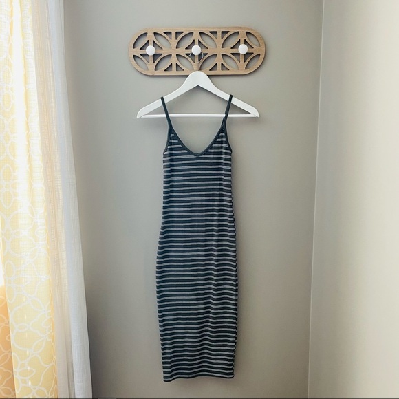 Wild Fable Striped Form Fitting Long Dress Green Sz XS - Picture 1 of 10